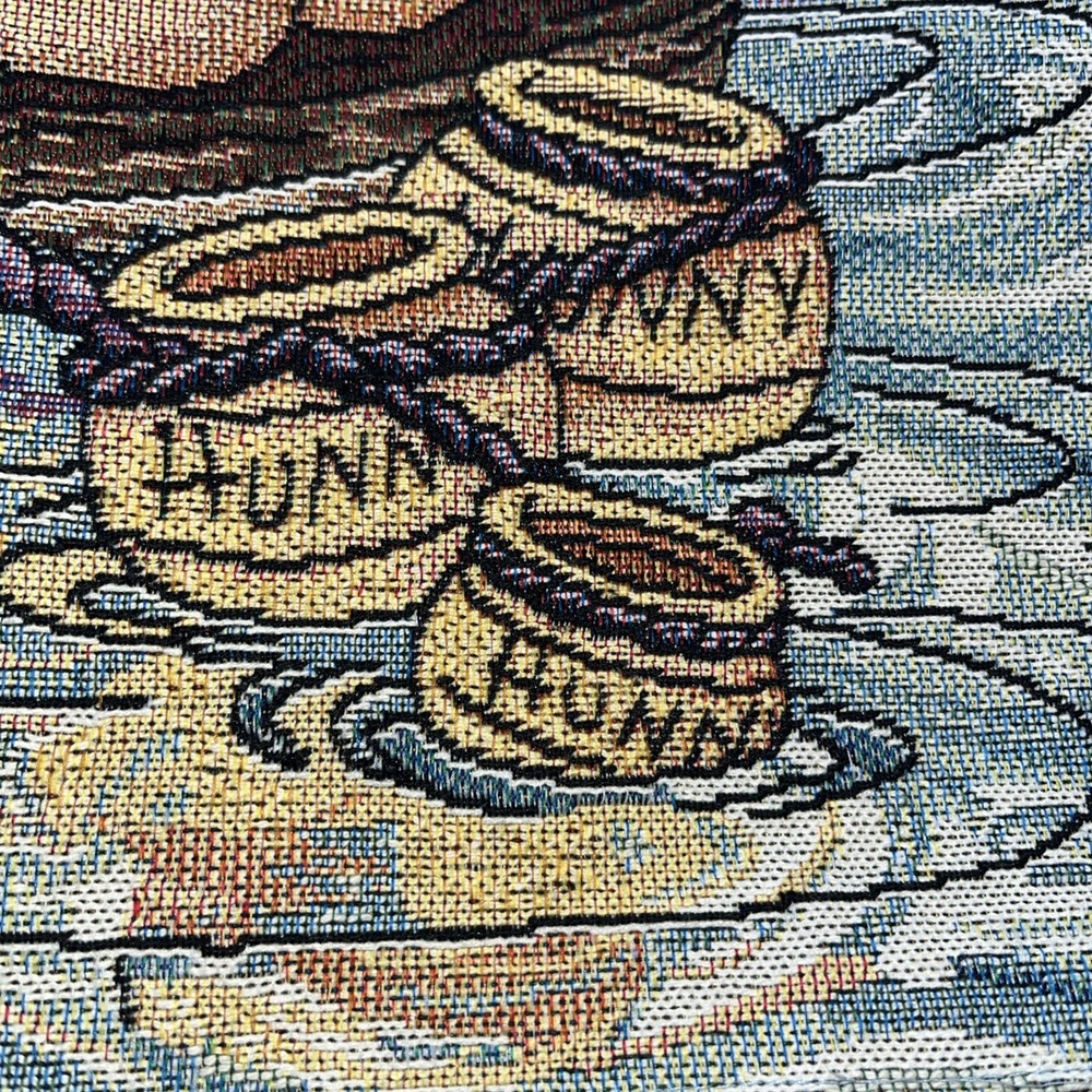 VTG Disney Winnie Pooh Setting Sail SailBoat Tapestry Wall Hanging 36"x26" - Picture 7 of 7